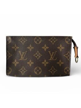 Louis Vuitton Monogram & Vachetta Leather Toiletry 15 Bucket Pouch Mini Bag